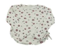 Bílé perforované květované triko