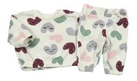 2set - Bílá mikina se srdíčky + tepláky Primark