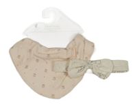 2set - Světlerůžový perforovaný květovaný slinták + světlebéžová čelenka s labutí