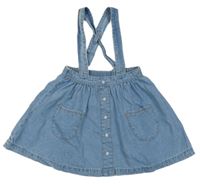 Modrá riflová sukně s kšandami M&Co.