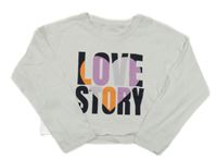 Bílé crop triko s nápisem Name it