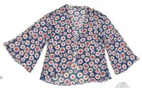 Tmavomodrý květovaný šifonový cardigan M&Co.