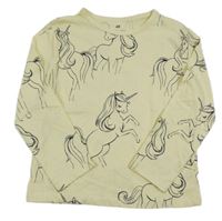 Žluté triko s jednorožci H&M