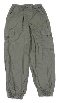 Khaki plátěné cargo cuff kalhoty George