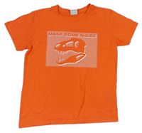 Oranžové tričko s dinem Y.F.K.