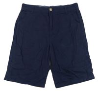Tmavomodré plátěné chino kraťasy Matalan