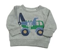 Šedá mikina s bagrem zn. Next