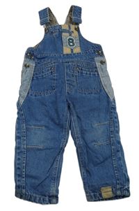 Modré podšité laclové rifle s číslem Papagino