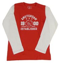 Červeno-bílé triko s nápisem 