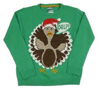 Nové - zelený svetr s krocanem Rebel