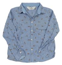 Modrá vzorovaná košile se soby H&M