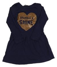 Tmavomodré šaty se srdcem H&M