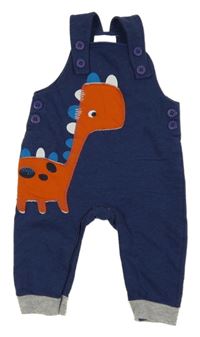 Tmavomodré laclové tepláky s dinem Topomini