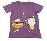 Fialové tričko s obrázkem 