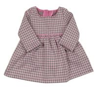 Růžovo-šedé vzorované úpletové šaty dunnes