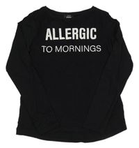 Černé triko s bílým nápisem Page one young