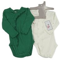 Nové - 2x žebrované zavinovací body - bílé + zelené 