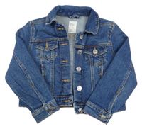 Tmavomodrá crop riflová bunda s kapsami Denim Co.