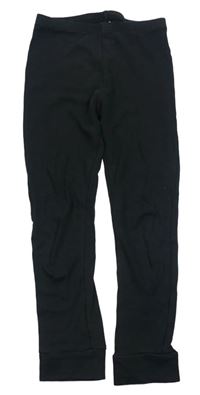 Černé žebrované spodní kalhoty Primark