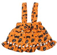 Oranžová sukně s kočkami a kšandami PatPat