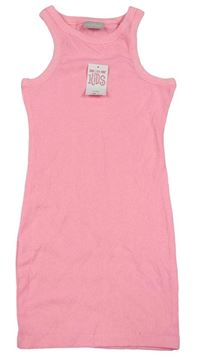 Neonově růžové žebrované elastické šaty Matalan
