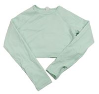 Mintové crop sportovní triko Shein