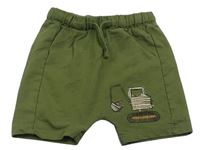 Khaki baggy kraťasy s bagrem George