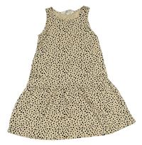 Smetanovo-černé puntíkaté šaty H&M