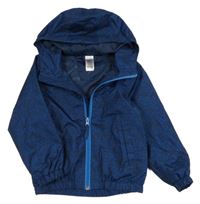 Tmavomodrá vzorovaná šusťáková jarní funkční bunda s kapucí Quechua