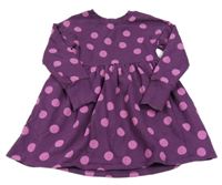 Fialové puntíkaté teplákové šaty Next