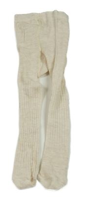 Béžové melírované žebrované punčocháče