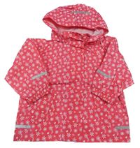 Růžová květovaná šusťáková jarní bunda s kapucí Impidimpi
