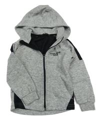 Šedo-černá melírovaná propínací mikina s kapucí George