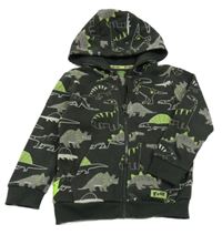 Tmavozelená mikina s diny a kapucí F&F