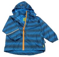 Modro-černá pruhovaná šusťáková jarní bunda s kapucí CelaVi