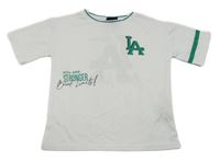 Bílo-zelené sportovní tričko s nápisy Ergeenomixx