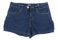 Tmavomodré teplákové riflové kraťasy C&A