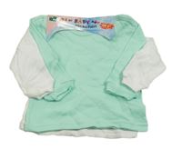 Nové - 2set - 2x triko - bílé + tyrkysové 