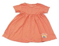 Korálové šaty s duhou Lupilu