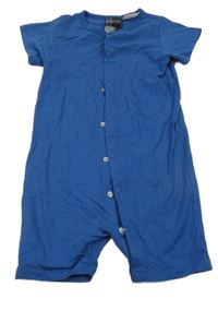 Tmavomodrý bavlněný kraťasový overal H&M