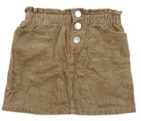 Hnědá manšestrová sukně Denim Co.