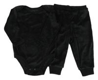 2set - Černé sametové vzorované body s logy + tepláky Nike