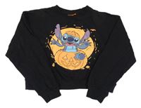 Černá crop mikina se Stitchem Disney