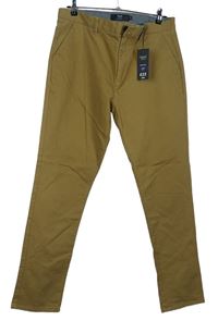 Pánské béžové plátěné slim fit kalhoty Next vel. 34R