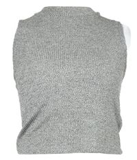 Dámský šedý žebrovaný melírovaný crop top New Look