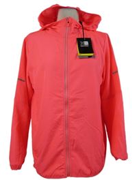 Nové - Dámská neonově růžová šusťáková běžecká funkční bunda s kapucí Karrimor 