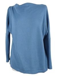 Dámský světlemodrý svetr s lodičkovým výstřihem 