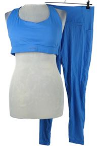 2set - Dámský modrý sportovní funkční crop top + legíny USA Pro 
