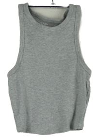 Dámský šedý žebrovaný crop top FSBN