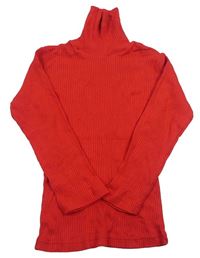 Červené žebrované triko s rolákem zn. Mothercare